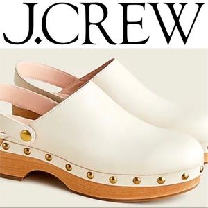 J. Crew Grace Convertible Leather Clogs NWOT 9 Dusty Ivory